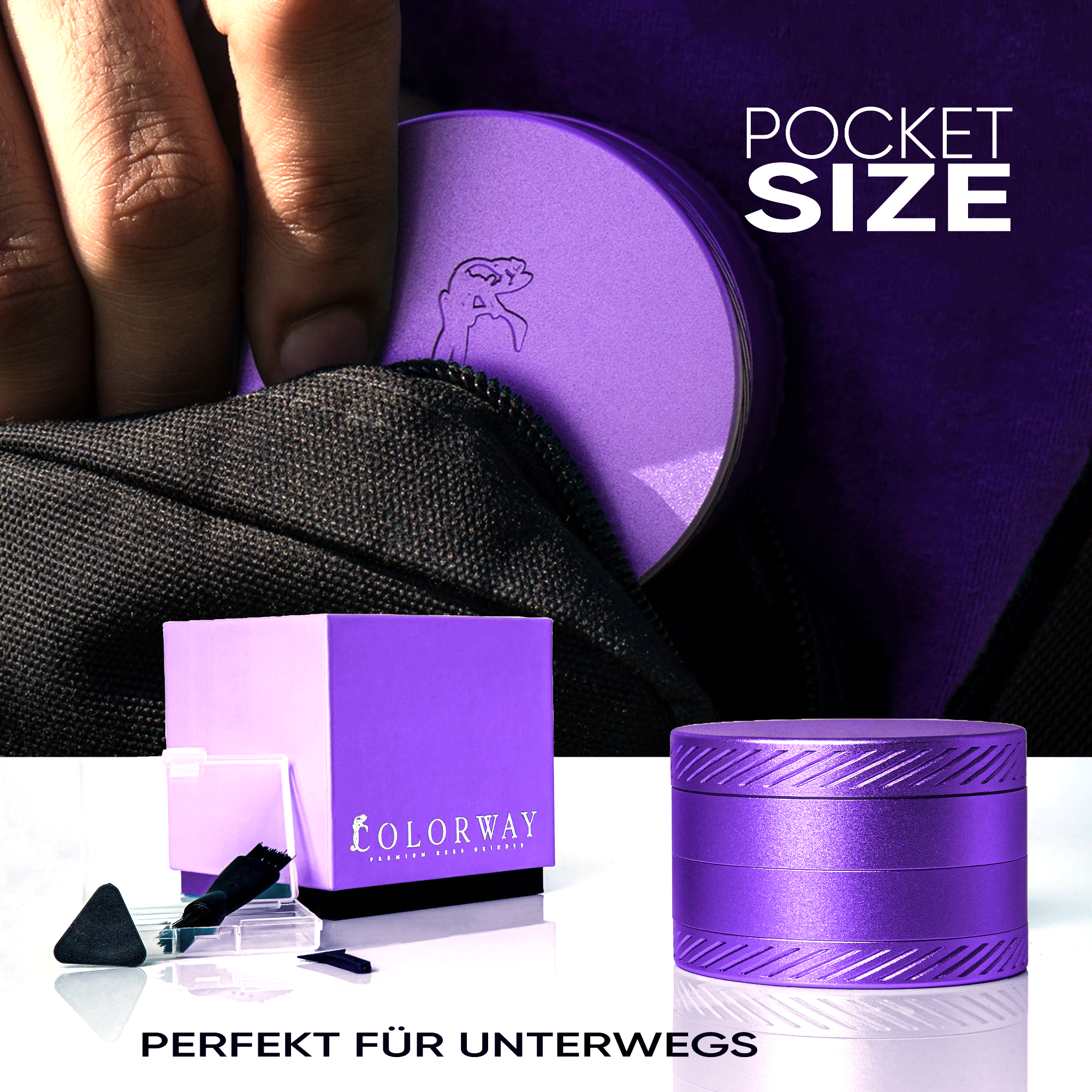 ALUMINIUM GRINDER - DARK GRAPE