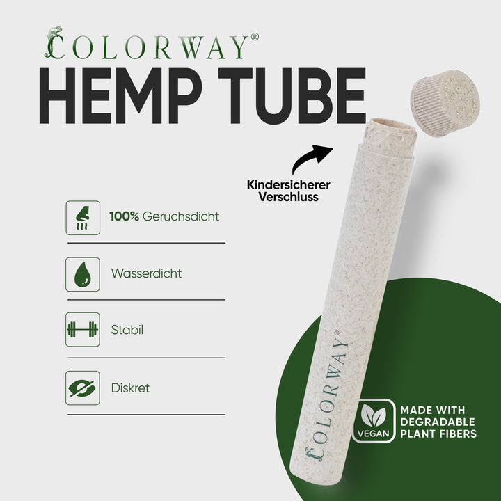 COLORWAY® HEMP SET - 3x joint cases + 1x grinder + 1x rolling tray