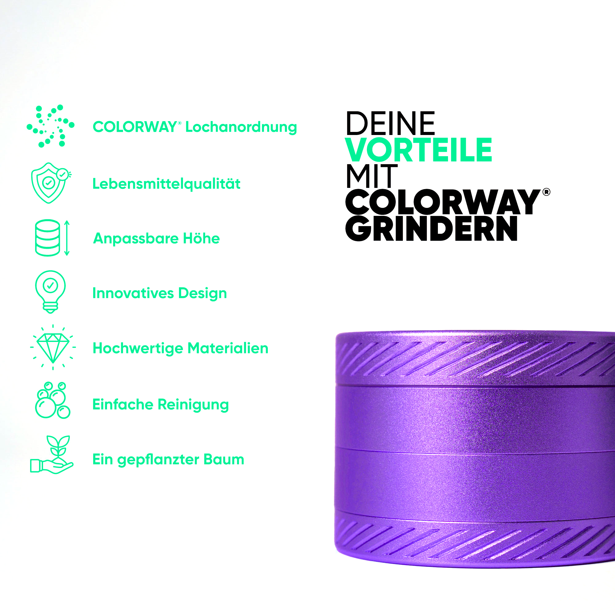 ALUMINIUM GRINDER - DARK GRAPE