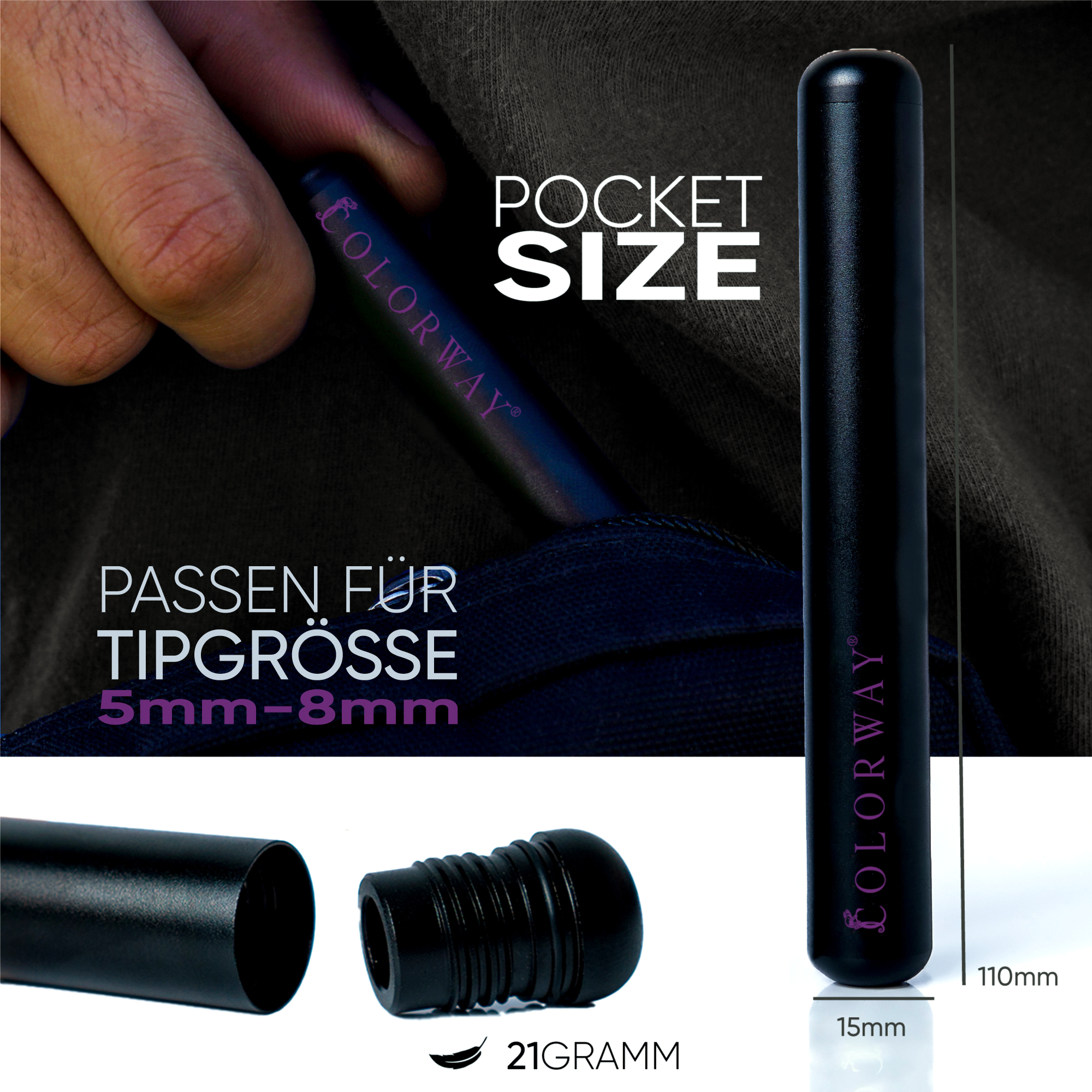 PREROLL STASH BLACK + DARK GRAPE