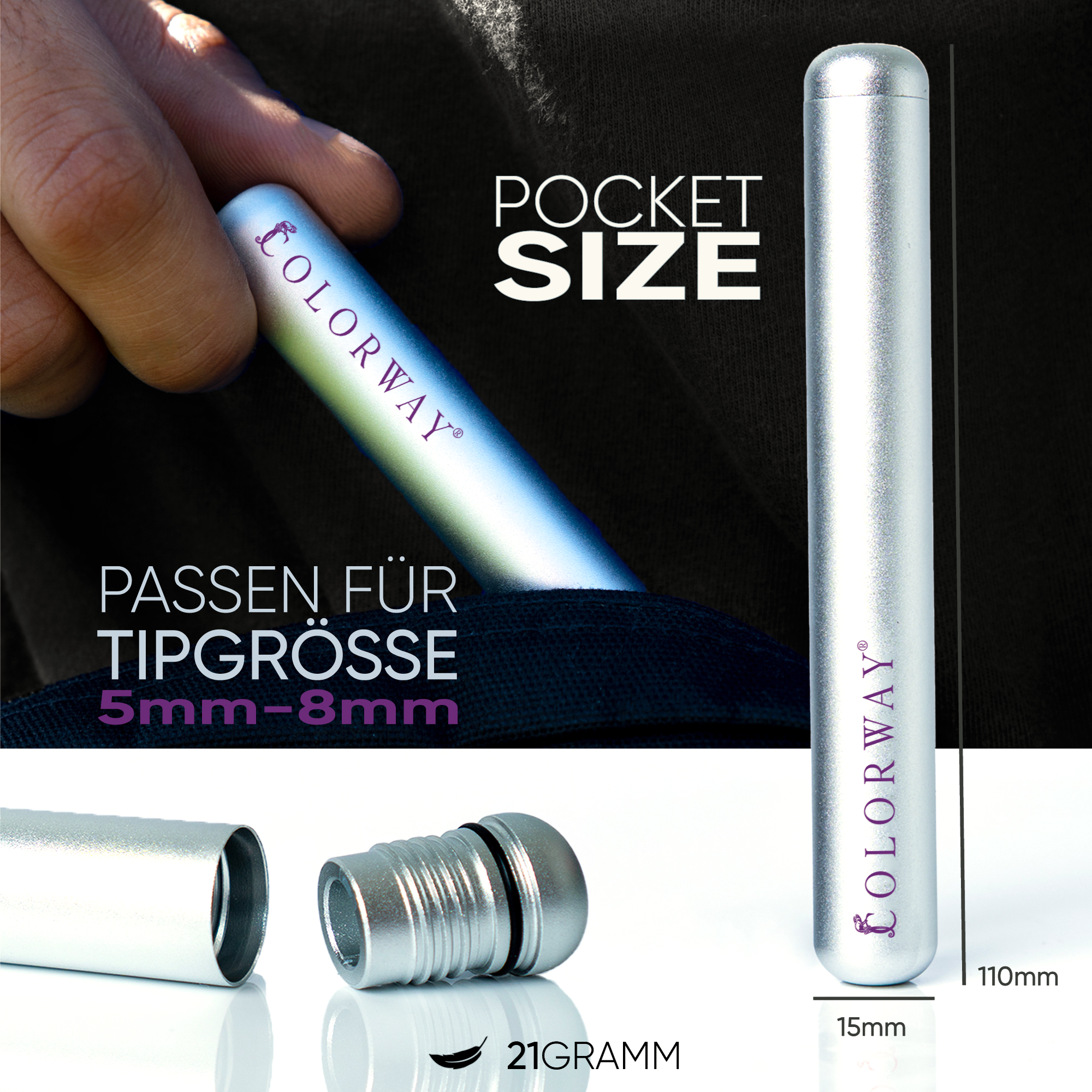 PREROLL STASH SILVER + DARK GRAPE